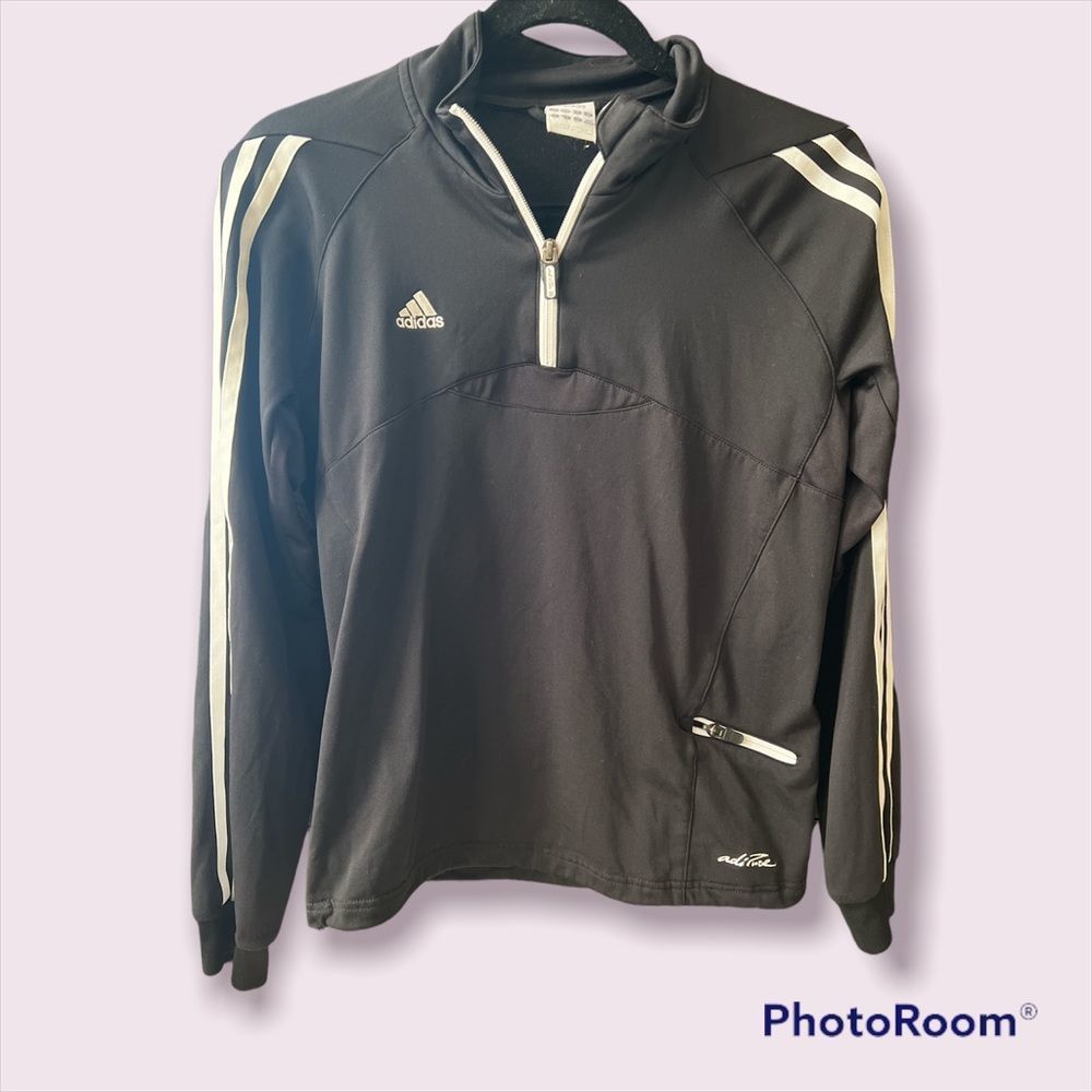 Adidas Climalite Black Half Zip Pullover Jacket Women’s Medium Running Training